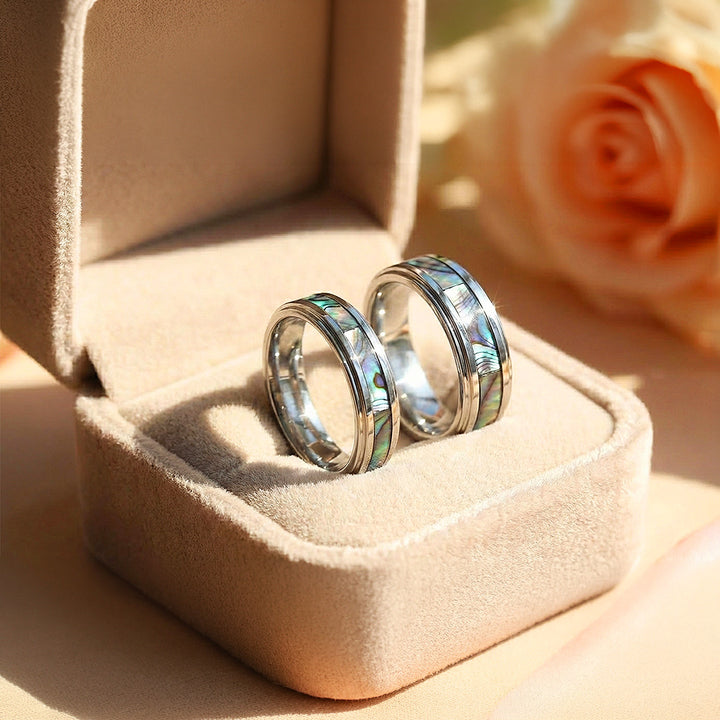 CinnabarTungstenCoupleRingsSilverWeddingBands5