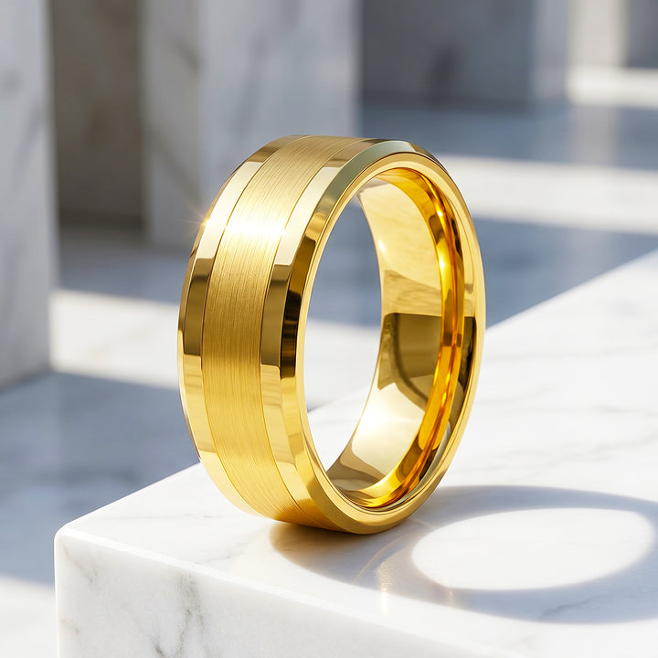Irwin_Brushed_Gold_Polished_Edge_Tungsten_Carbide_Ring_1